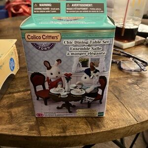 Calico Critters Chic Dining Table Set - White and Brown